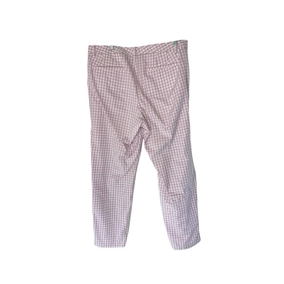 Talbots Relaxed Chino Pants Purple White Gingham Office Straight Leg Size 14 - Picture 8 of 13